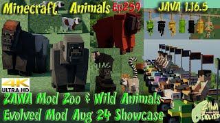 ZAWA Mod Zoo and Wild Animals Evolved Mod Showcase Aug24 Update JAVA 1.16.5 Minecraft Animals Ep259