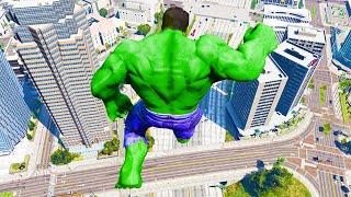 HULK Falling from Highest Buildings and Mountain (GTA 5 Mods Gameplay)