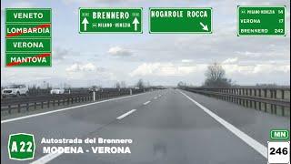 A22 | Autostrada del Brennero | MODENA (A1) - VERONA (A4)
