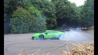 SUPERCARS DO DONUTS! Huracan Performante, New Ford GT