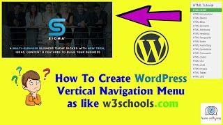 How To Create WordPress Vertical Navigation Menu as like w3schools.com