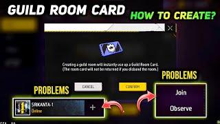Guild Room Card - How To Create? | Invite Friends Problem | Free fire Guild Room Card Kaise Banaye