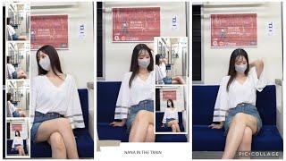 White Blouse and Denim Skirt : Nana on the train Try on Haul LOOKBOOK