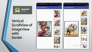 Vertical Scrollview of ImageView with border in Android Studio