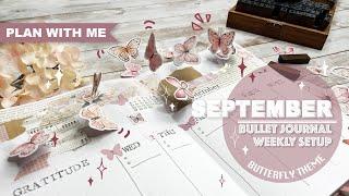 [PLAN WITH ME]BUTTERFLY POP-UP Vintage Weekly Bullet Journal | SEPTEMBER 2021 | POP-UP CARD TUTORIAL