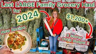 Last LARGE Family Grocery Haul for 2024 / 6 Stores & OVER Budget!!