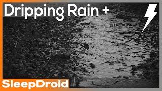 ► Dripping Rain and Thunder Storm Sounds for Sleeping ~Rain Drops in Water (Lluvia para dormir)