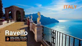 Ravello - Amalfi Coast - Beautiful Italian Village walking tour - Villa Cimbrone Gardens - Italy 4K