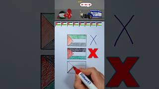 Palestine  VS Israel  Flag Drawing #countryballs #flag #art #drawing #palestine #israel