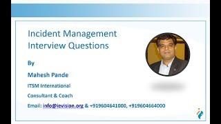 Incident Management Interview Questions