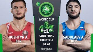 GOLD FS - 97 kg: A. HUSHTYN (BLR) v. A. SADULAEV (RUS)