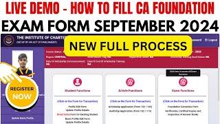 How to Fill CA foundation September 2024 Exam form | CA foundation September 2024 Exam Form process