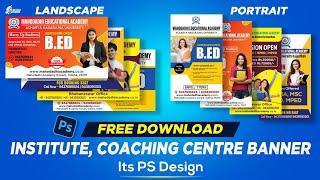 Tutorial, Coaching Centre & Institute Banner PSD Bundle || Free PSD File || It's PS-DESIGN
