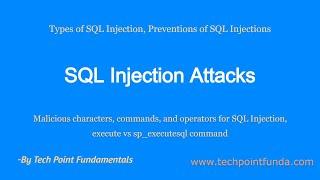 SQL Injection Attacks | Prevention of SQL Injection Attacks | Dynamic SQL Injection |  SQL Injection