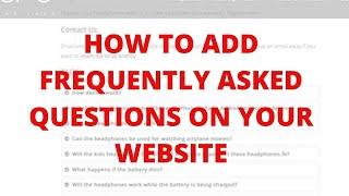 How to add frequently asked questions on your website | How to Write an FAQ Page 2020