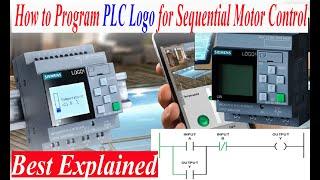 How to  Program PLC Logo for Sequential Motor Control #plc