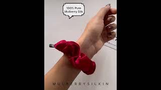 100% PURE Mulberry Silk Scrunchies for Hair