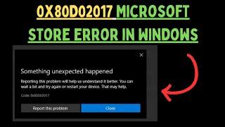 How to Fix 0x80D02017 Microsoft Store Error in Windows 11