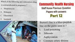 Staff nurse previous question papers with answers Part 12