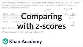 Comparing with z-scores | Modeling data distributions | AP Statistics | Khan Academy