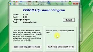 HOW TO RESET/ADJUST PRINTER EPSON L382