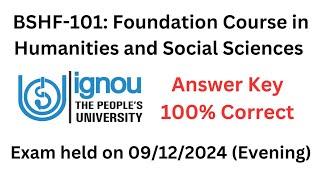 BSHF-101 Answer Key 09/12/2024 | IGNOU BSHF-101 Solved Paper @naviclasses