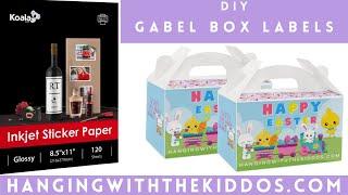 How to create Gabel Box Labels Custom Party Favors  with Canva| Koala Glossy Sticker Review