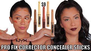 *new* NYX PRO FIX STICK CORRECTING CONCEALER FULL FACE + WEAR TEST *oily skin* | MagdalineJanet