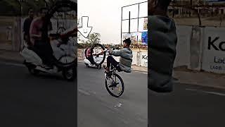 public reaction  wheelie to ( kunal rider ) #wheelie #shorts