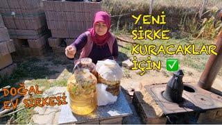 EVDE ÜZÜM ELMA SİRKESİ KURMA | YENİ KURACAKLAR İÇİN ANA OLMADAN KUR | ÜZERİNE OLUŞAN KEF ALINIR MI?