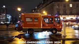 Police Ambulance Pompiers en urgence Police cars, paris fire dept, ambulance responding 2024 #paris