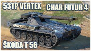 Char Futur 4, Škoda T 56 & 53TP Vertex • WoT Blitz Gameplay