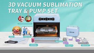 NEW! 3D Vacuum Sublimation Tray & Pump Set. Easy Create Full Wrap Printing on Curved Items!