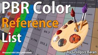 PBR Color Reference List for Materials - by Grzegorz Baran