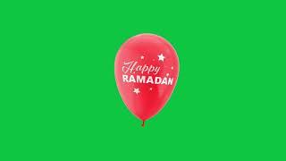 Happy Ramadan red balloon chroma key green screen #greenscreen #chromakey