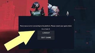 Valorant Error val 51 there was an error connecting to the platform please restart your game client