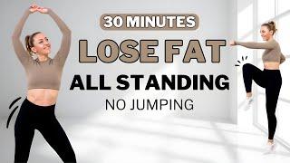 30 Min FULL BODY FAT LOSSAll Standing + No Jumping HIITNo Repeat No Equipment