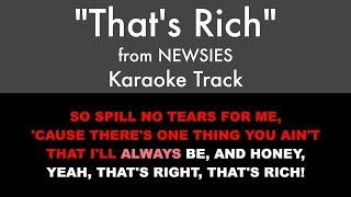 "That's Rich" from Newsies - Karaoke Track with Lyrics on Screen