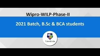 Off-campus opportunity at Wipro WILP 2021 Phase II by Talent Battle