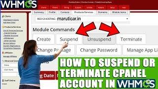 HOW TO SUSPEND/TERMINATE CPANEL ACCOUNT IN WHMCS? [EASY STEPS]️