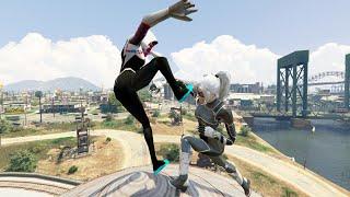 GTA V - Best Extreme Ragdolls And Fails V.10 (SpiderWoman Gwen Stacy VS Black Cat / Epic Ragdolls)