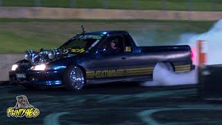 TWIN TURBO UTE "2MENTAL" BURNOUT DEMO AT MOTORVATION 35