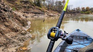 This MUDDY River Was LOADED!! (Cold Weather Kayak Fishing)