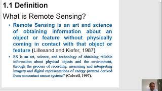 Lecture 1 Basic Concepts of Remote Sensing