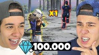 X1 VALENDO 100.000 DIAMANTES NO FREE FIRE! (R$4000 reais)