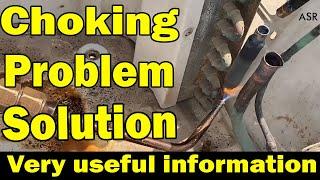 split ac choking problem solution AC filter choking high amps compressor trip problem learn repair