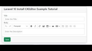 How to install and Use CKEditor in Laravel 10