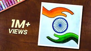 How to Draw Happy Republic Day | Independence Day Drawing Easy Step by Step | 15 August Drawing Easy