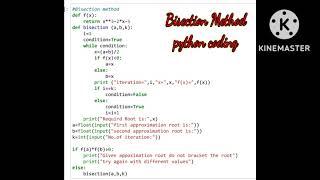 |Bisection Method | Python coding | with Graph |