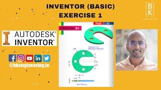 Inventor Basic Exercise 1 | Mechanical Engineering | CAD | For Beginners | BK Engineering